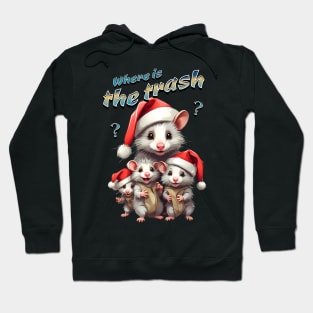 Funny Santa Opossums looking for trash Hoodie